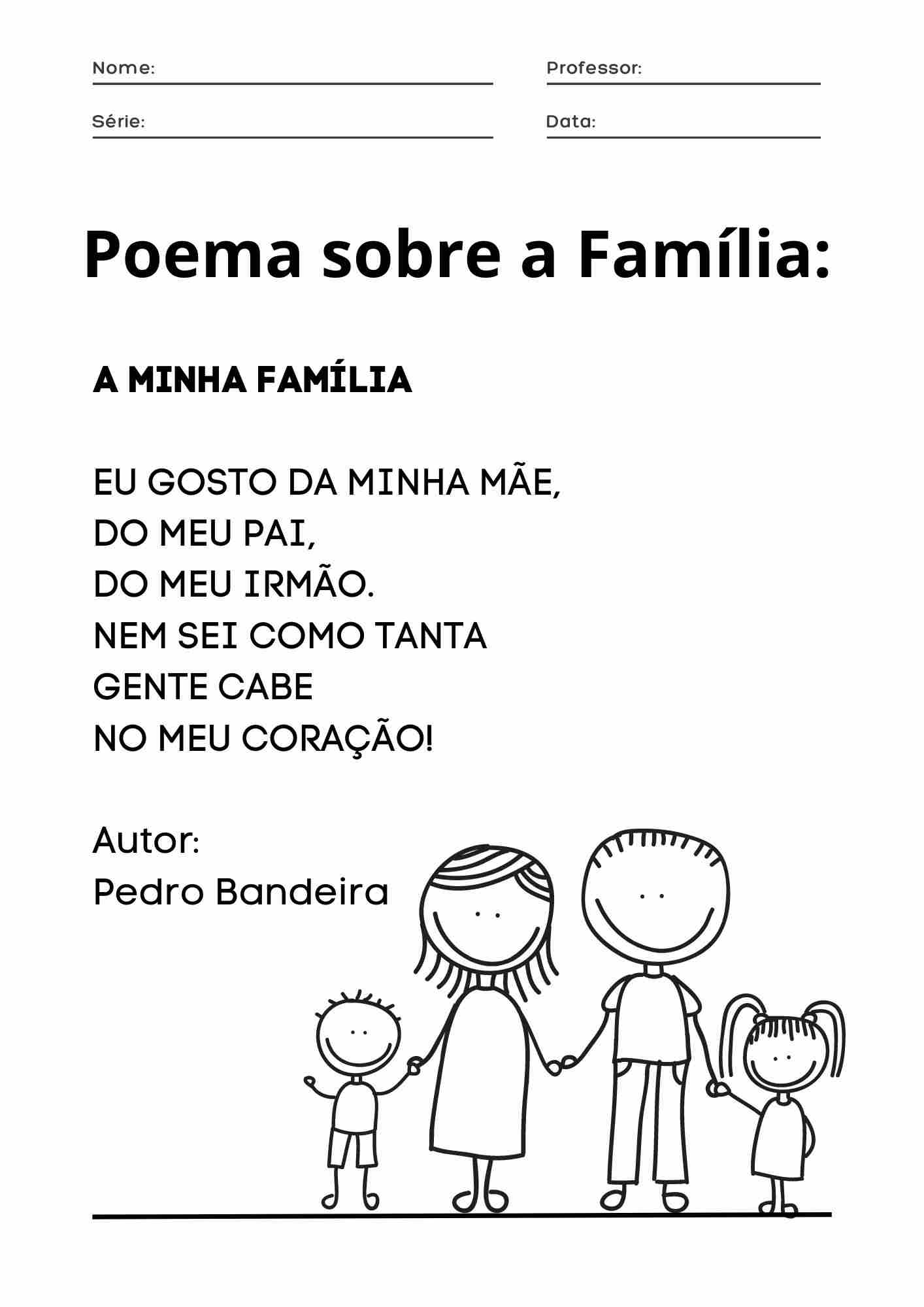 atividade poema da familia 