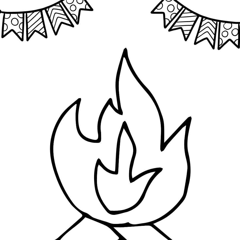 desenhos de festa junina fogueira 