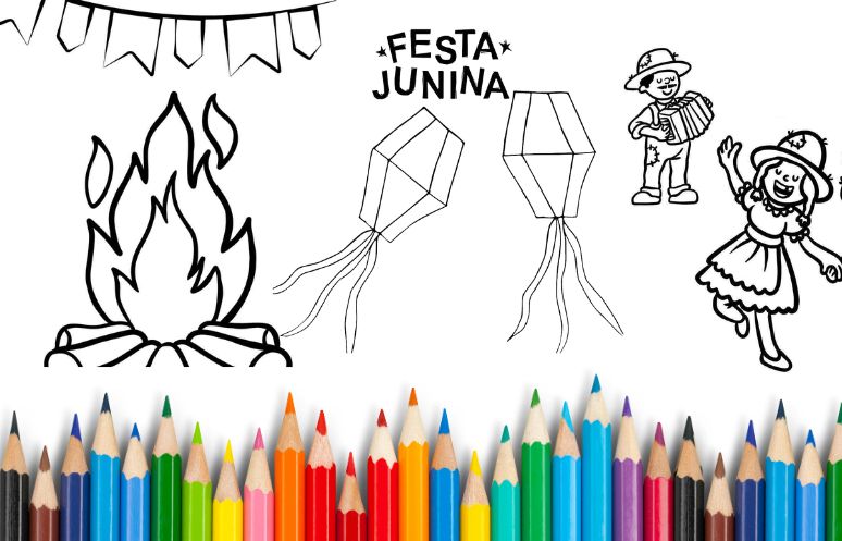 desenhos juninos para colorir