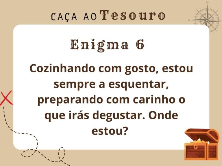 Caça ao tesouro pronto para imprimir em PDF com enigmas
