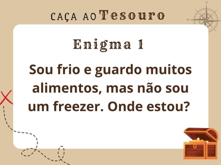 Ca a ao tesouro pronto para imprimir em pdf com enigmas