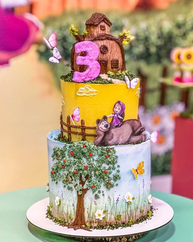Bolo da Masha e o Urso: 60 modelos dessa dupla super divertida