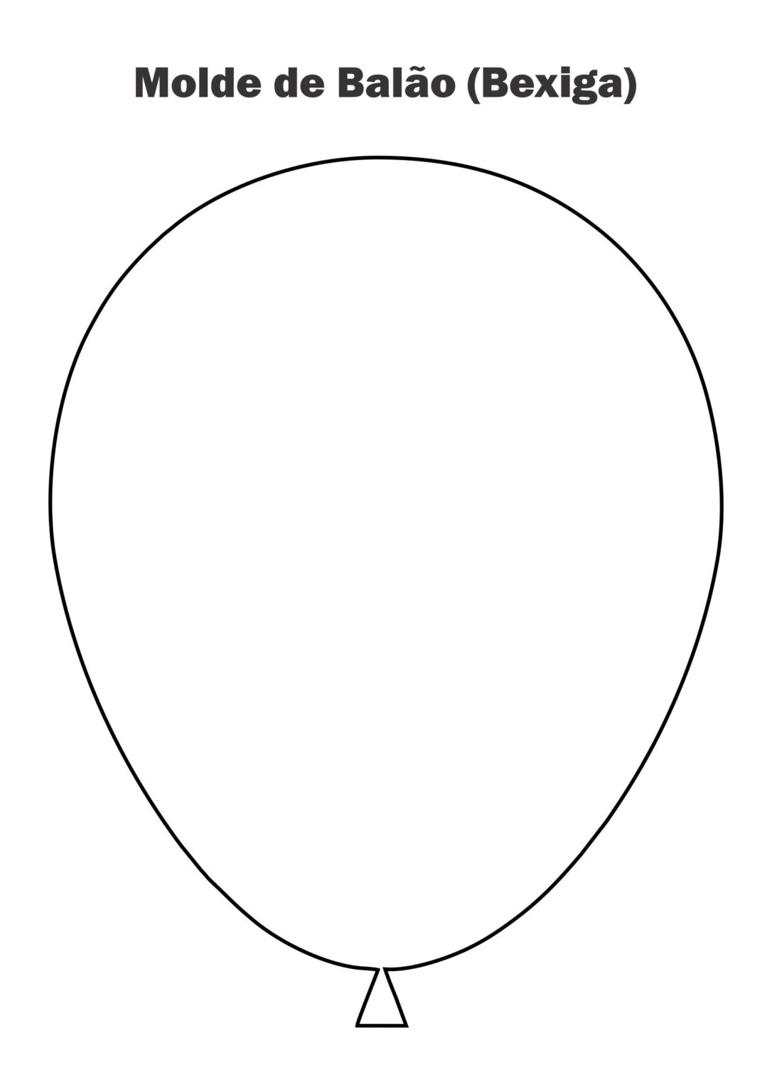 Molde de balão grande para imprimir em PDF