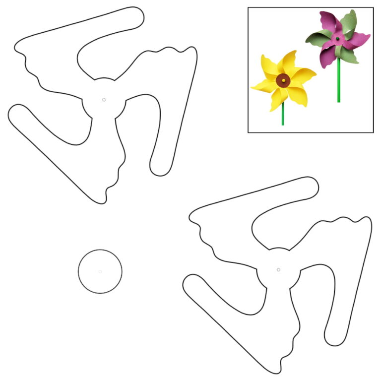 Molde de Catavento para imprimir em PDF com passo a passo