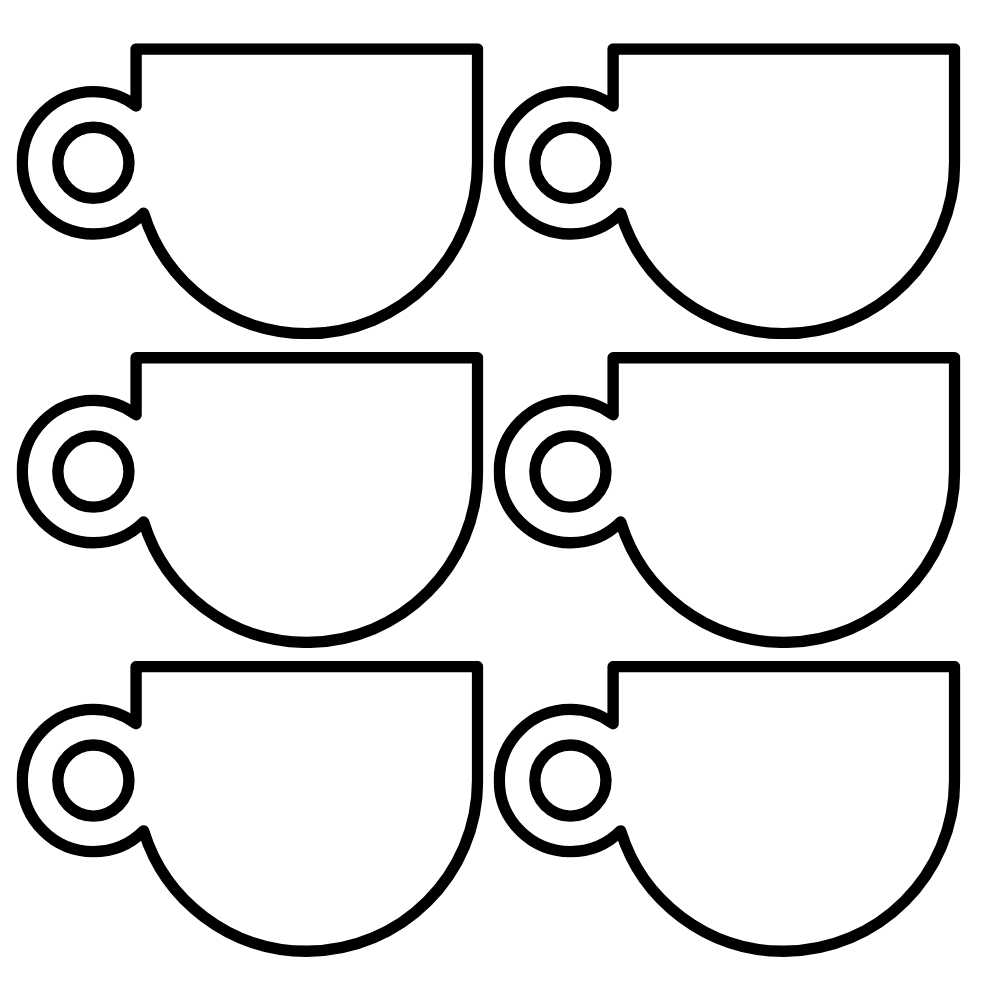 molde de xicara para imprimir